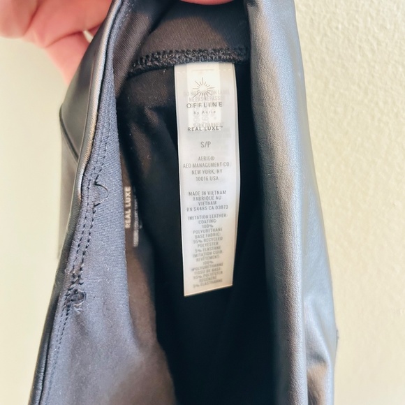 OFFLINE by Aerie Real Luxe Faux Leather High Rise Legging Size Small Black - Picture 7 of 9